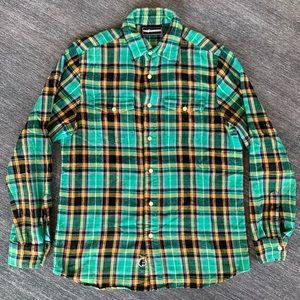 The Hundreds Adam Bomb Vintage Green Black Yellow Red Multicolor Flannel M Shirt